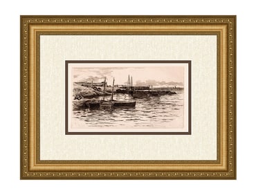 Colin Hunter A Banffshire Harbour 1887 etching