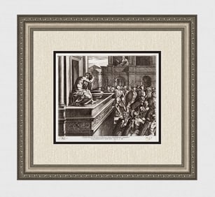 Raphael 1649 Engraving Vatican David and Bathsheba