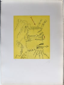 Joan Ponc 1973 Etching Homage to Durer Signed Numbered