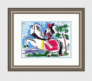 1961 PABLO PICASSO Mourlot Lithograph "Jacqueline a Caballo" GALLERY FRAMED