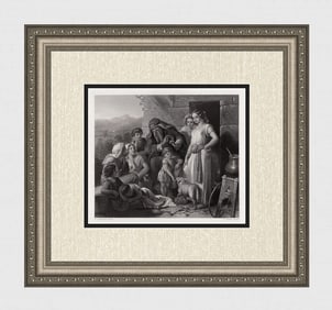 1800s Edward Henry Corbould Engraving The Passover Festival SIGNED