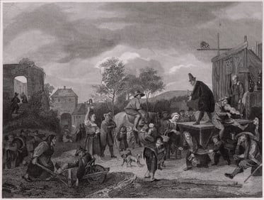 Jan Havickszoon Steen 1834 engraving The Mountebank signed