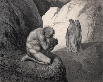 Gustave Dore Plutus (Dante's Divine Comedy Enferno) c. 1880 Wood Engraving