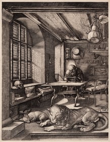 1876 Albrecht Durer St. Jerome in his Study engraving signed