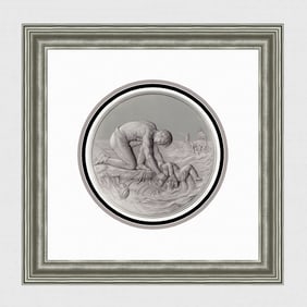 1800s WILLIAM WYON Antique Engraving The Rescue Framed