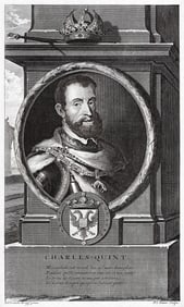 Adriaen van der Werff 1697 Engraving Charles V Holy Roman Emperor Framed