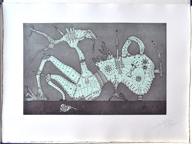 Joan Ponc 1975 Etching Unanista Signed Numbered