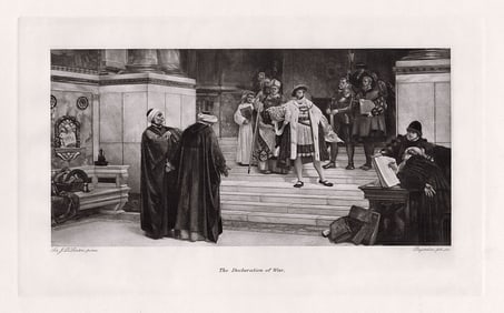 Sir James Dromgole Linton The Declaration of War print signed