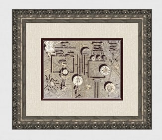 Alexander Constantine Ink Drawing Bones of Time signed