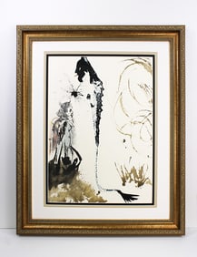 Dali 1967 Biblia Sacra Lithograph Idol Gods Framed Authentic