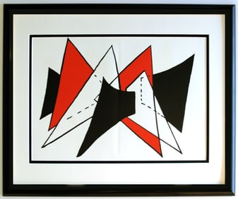 Alexander Calder Original 1963 Lithograph Framed Stabiles