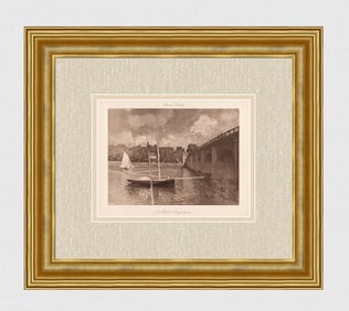 Monet Le Pont d'Argenteuil 1908 Engraving Framed Limited Edition