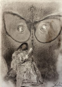 Salvador Dali Original 1967 Lithograph Jeremiah Framed