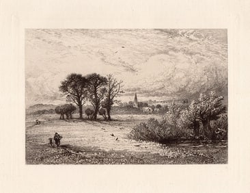 Edward Paxman Brandard Meadows Thames 1883 etching