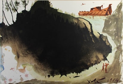 Salvador Dali Authentic The Great Flood 1967 Framed Lithograph