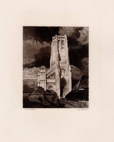 Richard Parkes Bonington A Gothic Tower 1879 etching