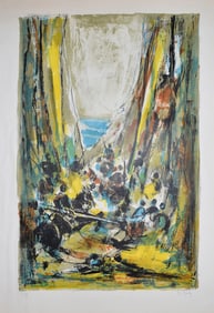 Marcel Mouly Hand signed Lithograph Combat