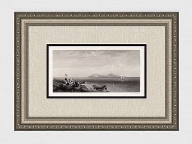 George Edwards HERING 1856 Engraving Capri SIGNED Framed