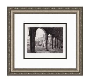 Charles Henri Toussaint Nevill's Court of Trinity College 1880 etching