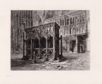 Sir Ernest George The Shrine of St. Alban 1876 etching