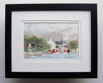 Urbain Les Lavandieres lithograph signed
