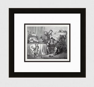Gustave Dore Puss in Boots III 1880 Wood Engraving Signed