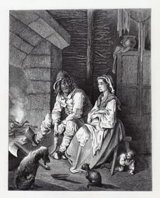 Gustave Dore Little Tom Thumb IX 1880 Wood Engraving Signed