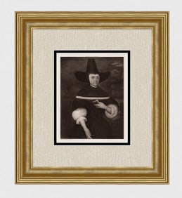 JOHN TAYLOR Antique Portrait Print JOAN NIXION Signed Framed