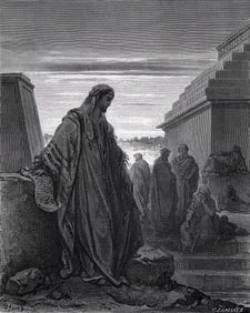 1800s GUSTAVE DORE Religious Woodcut Daniel Interprets the Dream Framed Signed