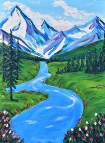 Arthur Kinslow Orginal Painting Among the Pines 30 x 40 Inches