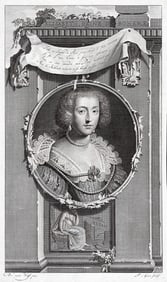 Adriaen van der Werff 1697 Engraving Elizabeth of Bohemia Winter Queen Framed