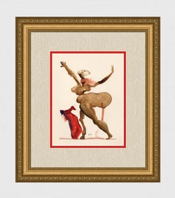 1960 Salvador Dali Treacherous Authentic Woodcut Signed Framed