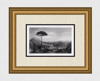 JMW Turner Engraving Childe Harold's Pilgrimage Framed Signed