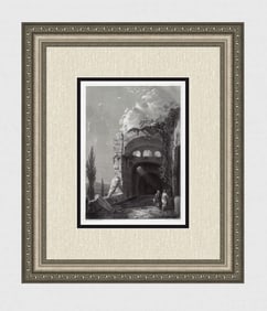 Richard Wilson Ruins in Italy (Maecenas' Villa, Tivoli, Italy) 1852 Engraving Signed