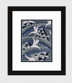 1930 Seguy Color Pochoir Prismes Framed