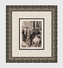 Edgar Degas 1938 Limited Etching Dancers Family Cardinal Framed