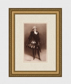 Jean Beraud 1890 Antique Print The Harlequin signed Framed