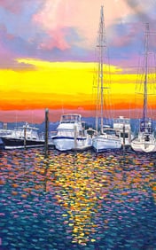 Mauricio Garay Original Painting Sunset 40 x 60 inches