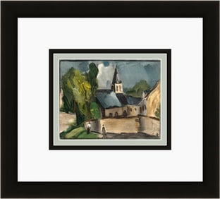 Maurice de Vlaminck L'eglise de Bougival 1958 lithograph