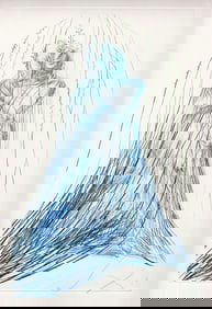 Salvador Dali Tristan Lady in Blue Etching Hand Signed Limited Framed