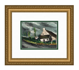 Maurice de Vlaminck Pres de Beaumont sur Sarthe 1958 lithograph