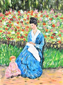 Arthur Kinslow Original Painting Mother and Child 36 x 48 Inches