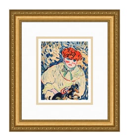 Maurice de Vlaminck Femme au Chien 1958 lithograph