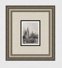 Alfred Gomersal Vickers 1844 Engraving Church of Vasili Blagennoi Framed