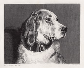 Sir Edwin Henry Landseer Odin engraving signed