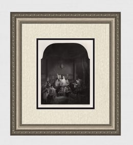 Solomon HART 1851 Antique Engraving The Jewish Synogogue Signed FRAMED