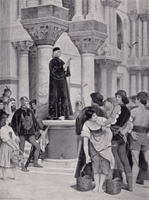 Jacques Wagrez 1800s Antique Print Proclaiming the Edict FRAMED Signed