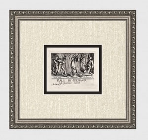 CALLOT 1920 Engraving "Balli Di Sfessania" Limited Framed Signed