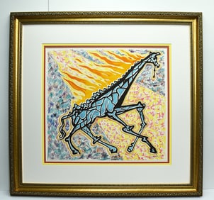 Salvador Dali Burning Giraffe Color Lithograph Signed Limited