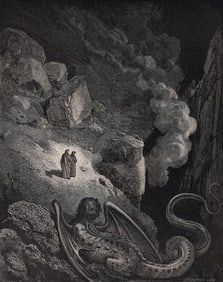 Gustave Dore Geryon (Dante's Divine Comedy Enferno) c. 1880 Woodcut